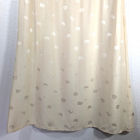 Vintage I. Magnin Silk Midi Dress Cream 80s Minimalist Elegant Size 4 - Picture 11 of 12